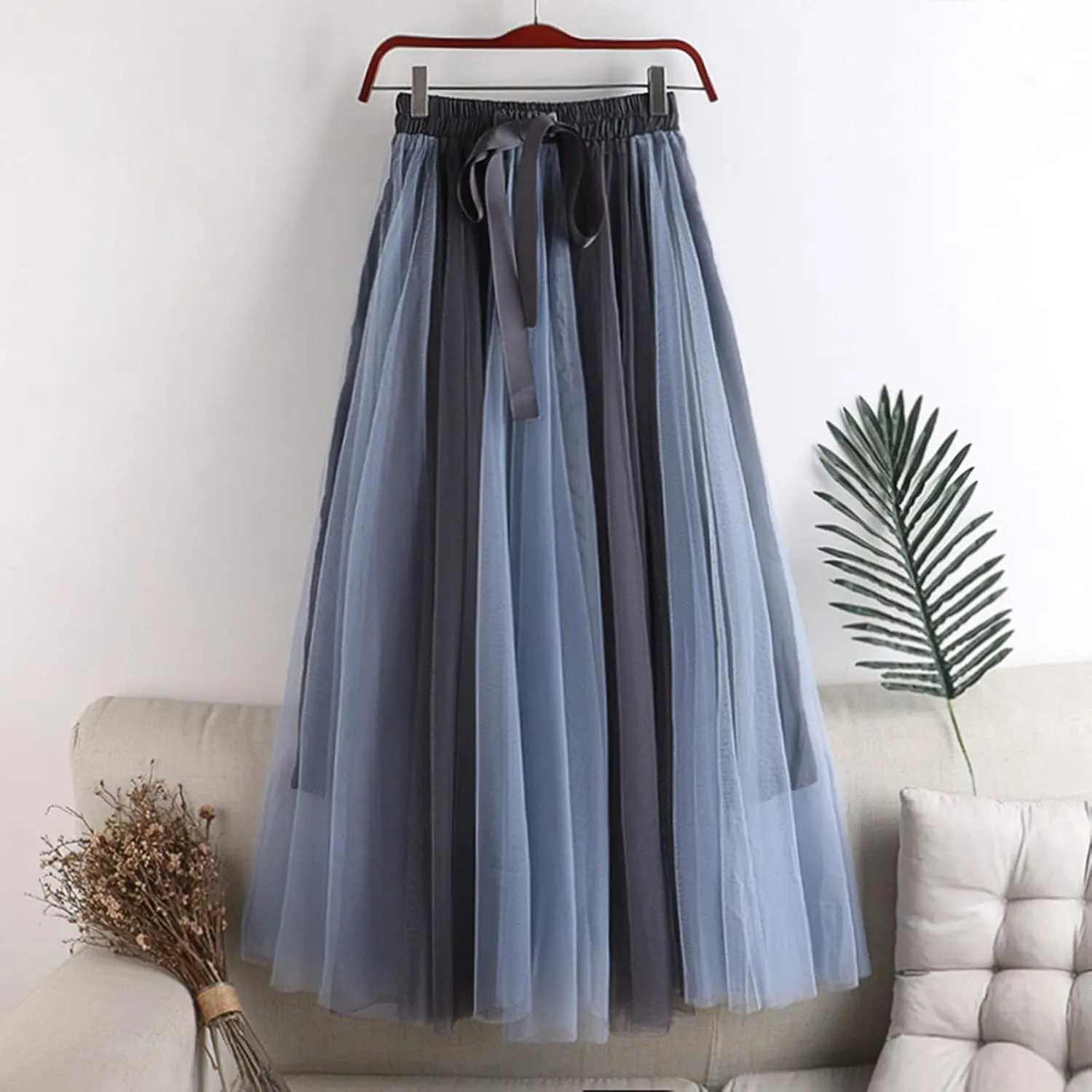 Mesh Tulle Skirts for Women 2025 Fashion Elegant Pleated Flowy Layered Skirt Casual Formal Prom Party Evening Skirts