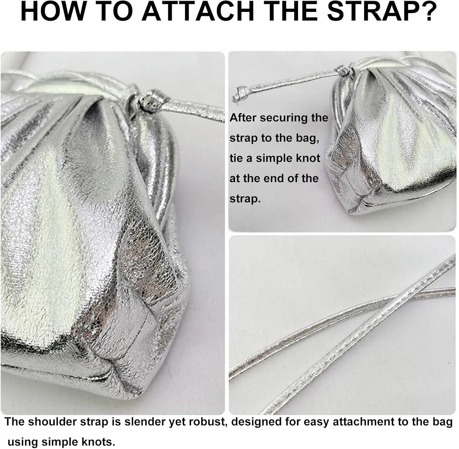 Mini Clutch Purse Bag Small PU Leather Dumpling Crossbody Evening Handbag Sparkly Ruched Cloud Pouch Wallet
