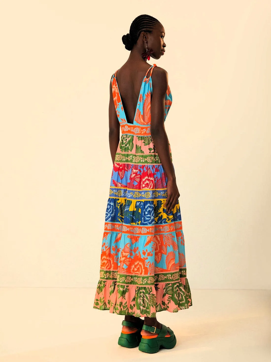Mixed Lace Garden Midi Dress
