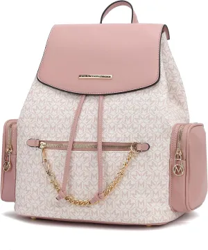 MKF Collection Women Backpack, Vegan Leather Top-Handle Handbag Ladies Daypack Bookbag by Mia k