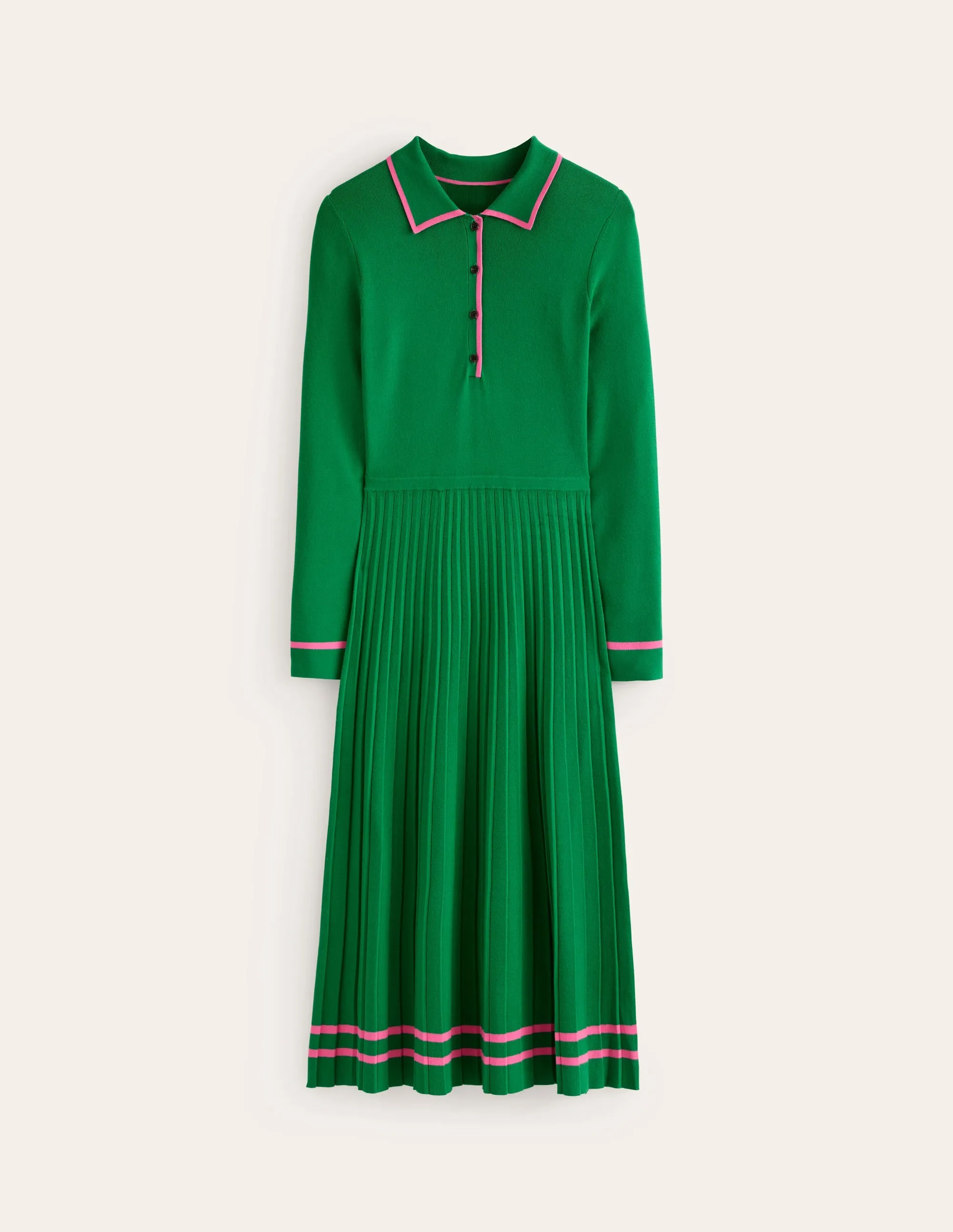 Mollie Pleated Knitted Dress-Green Sangria Sunset