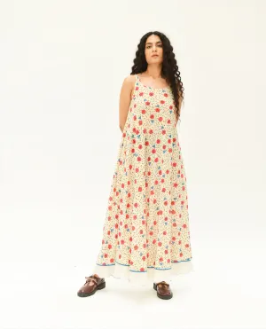 Multicolor Handblock Printed Maxi Dress