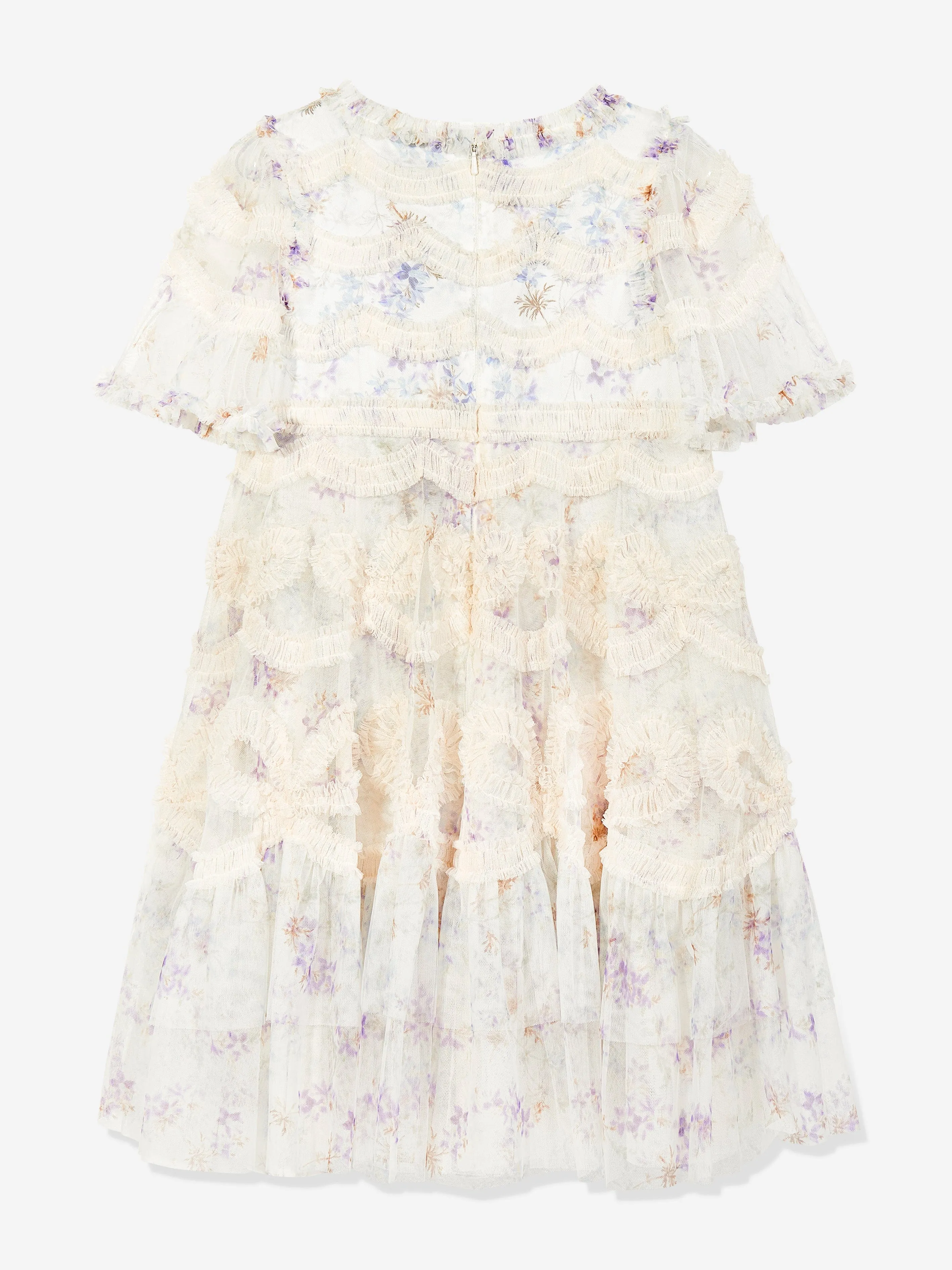 Needle & Thread Girls Ophelia Ditsy Ingrid Dress in Ivory