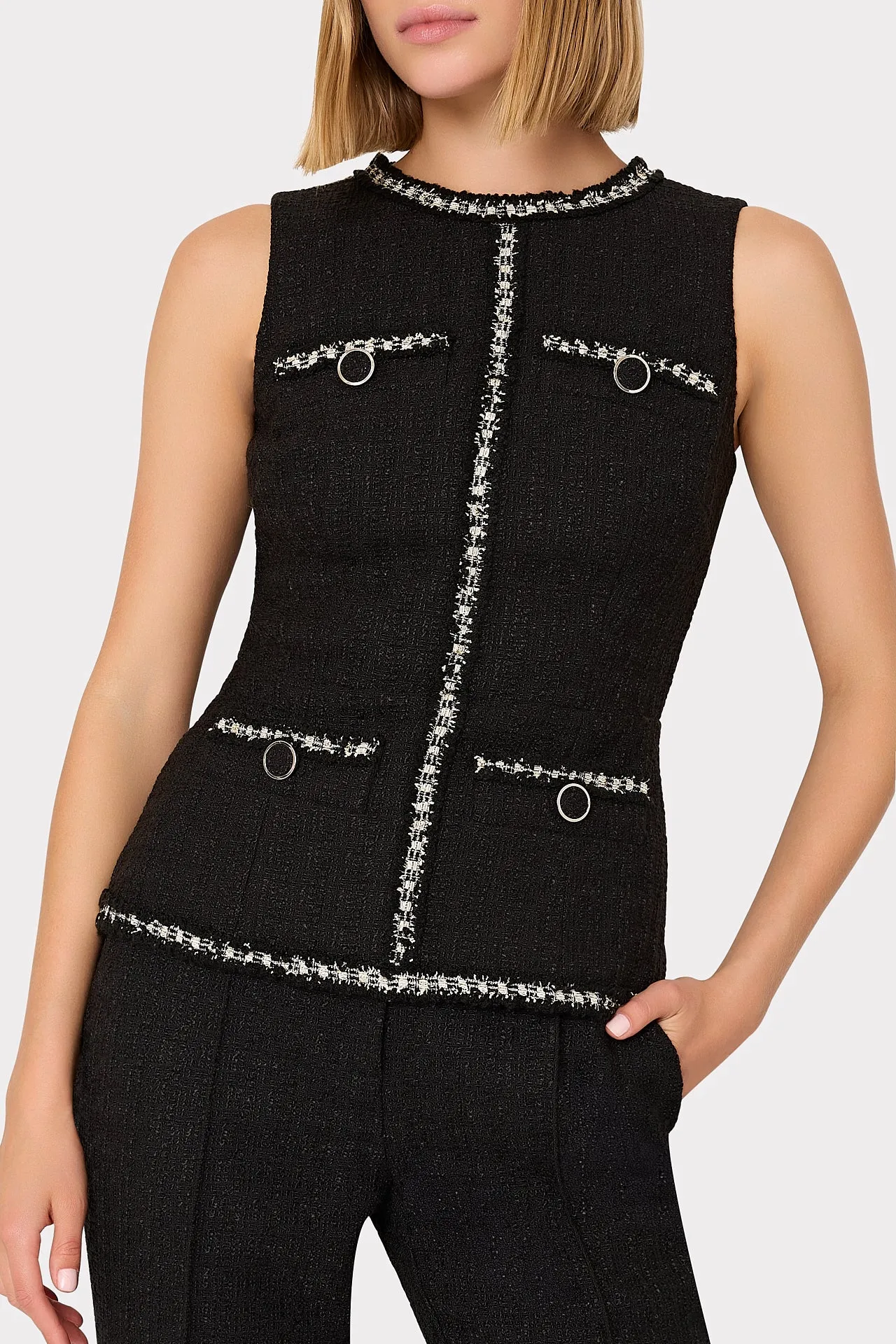 Nette Boucle Sleeveless Top