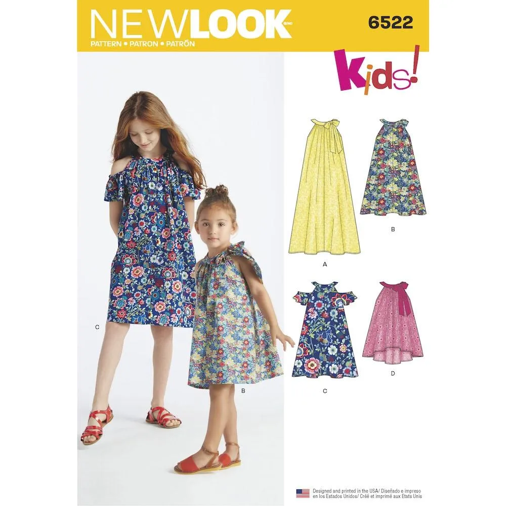 Newlook Pattern 6522 Child's and Girls' Dresses and Top