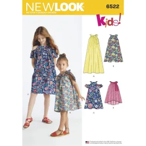 Newlook Pattern 6522 Child's and Girls' Dresses and Top