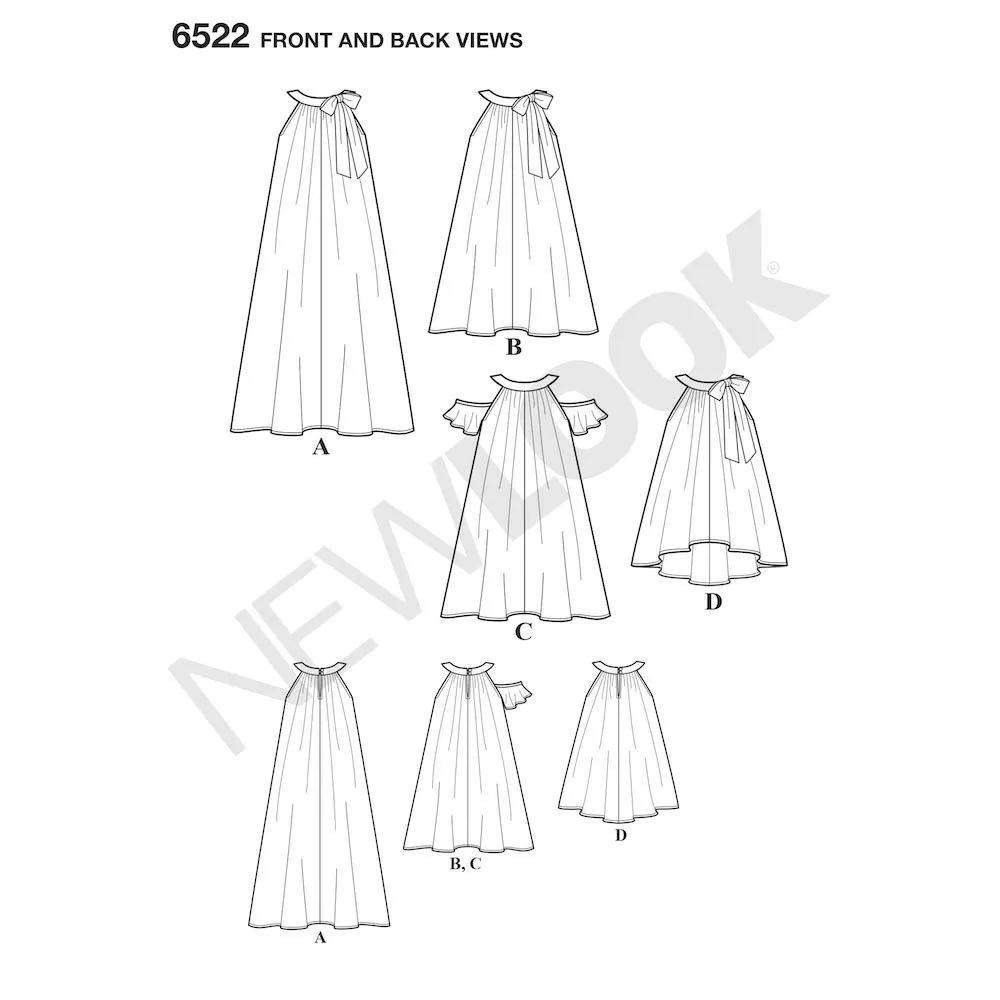 Newlook Pattern 6522 Child's and Girls' Dresses and Top