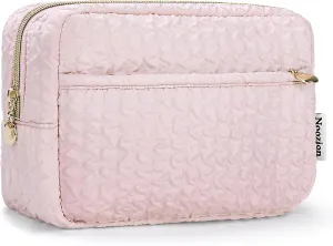 Noozion Makeup Bag, Travel Cosmetic Bag, Folded Make Up Bag for Women, Makeup Organizer Case, Wide-open Pouch Purse, Travel Essentials