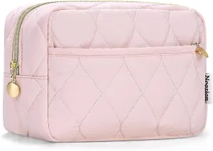 Noozion Makeup Bag, Travel Cosmetic Bag, Puffy Padded Make Up Bag for Women, Makeup Organizer Case, Wide-open Pouch Purse, Travel Essentials