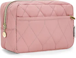 Noozion Makeup Bag, Travel Cosmetic Bag, Puffy Padded Make Up Bag for Women, Makeup Organizer Case, Wide-open Pouch Purse, Travel Essentials