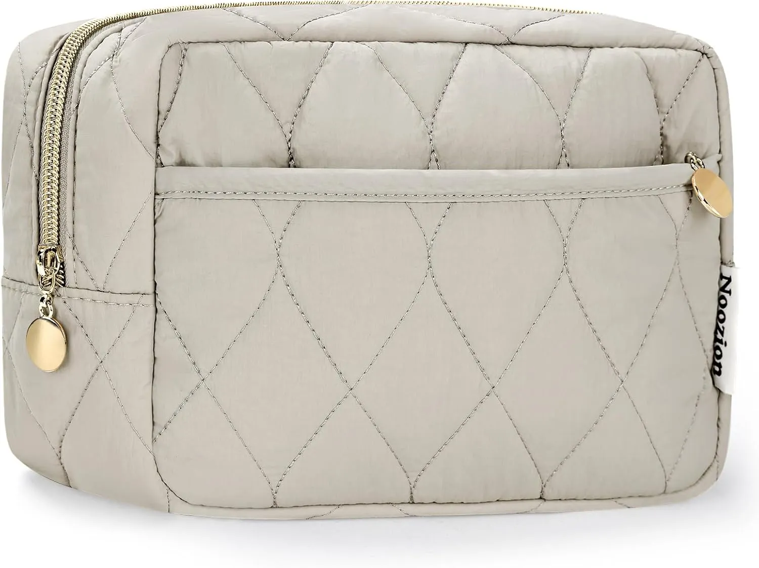Noozion Makeup Bag, Travel Cosmetic Bag, Puffy Padded Make Up Bag for Women, Makeup Organizer Case, Wide-open Pouch Purse, Travel Essentials