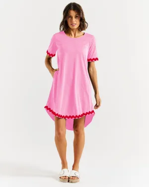 Nyree Dress - Red/Pink Ric Rac