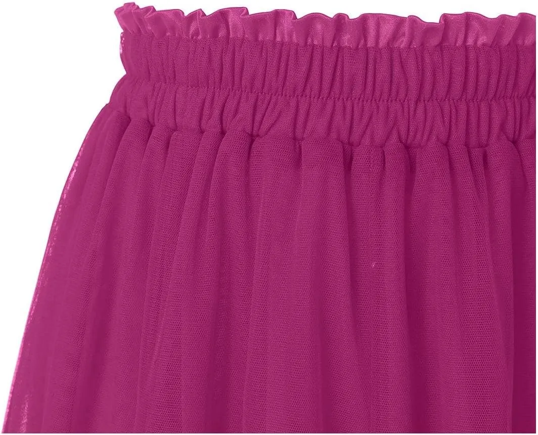 OBBUE Women's A Line Tulle Party Evening Tutu Skirts Tea Length