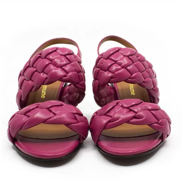 Paula Raspberry | Leather sandal