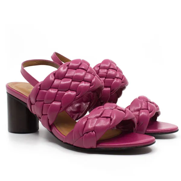 Paula Raspberry | Leather sandal