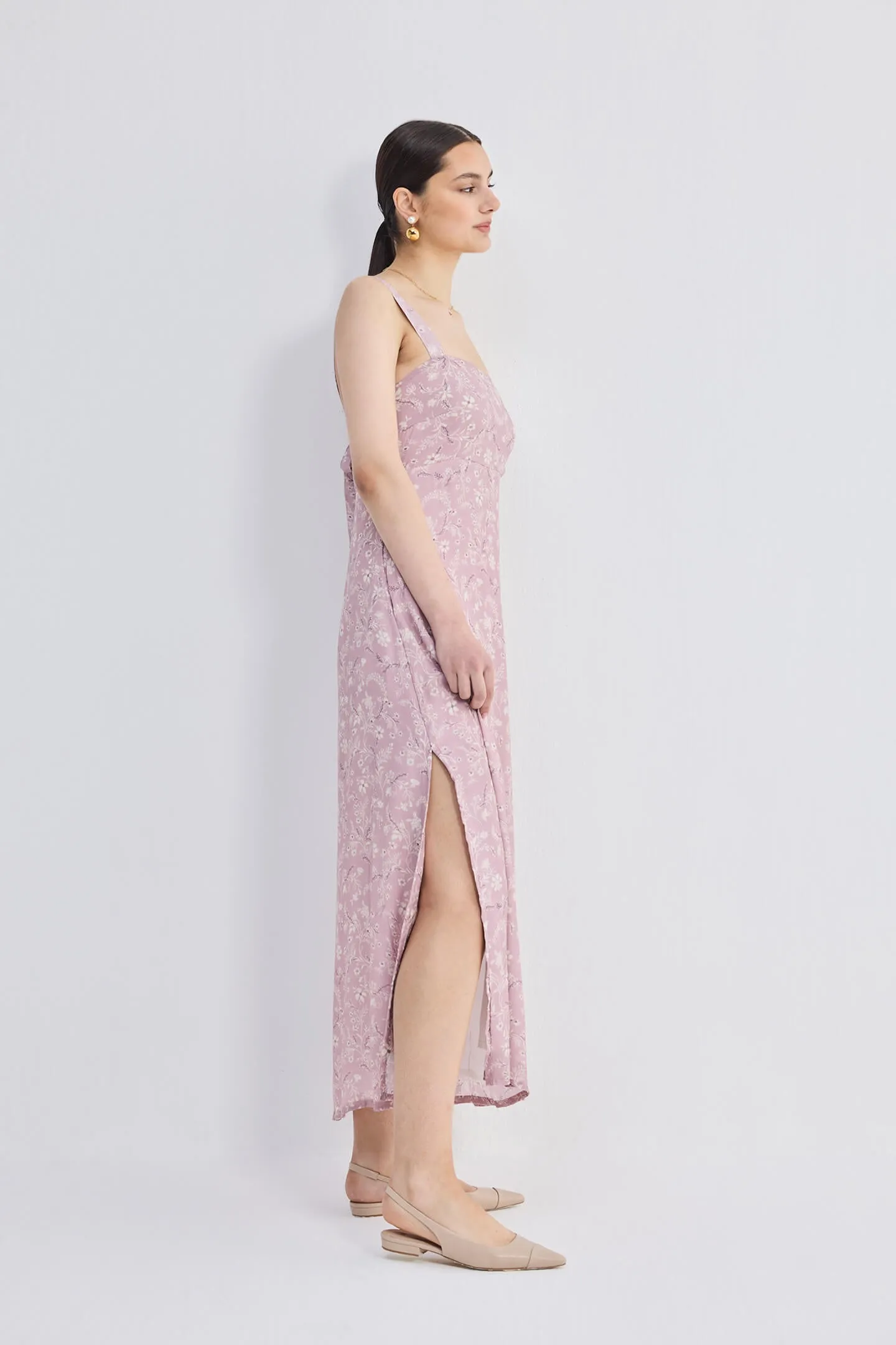 Perfect Floral Maxi with Tapered Straps in Pink