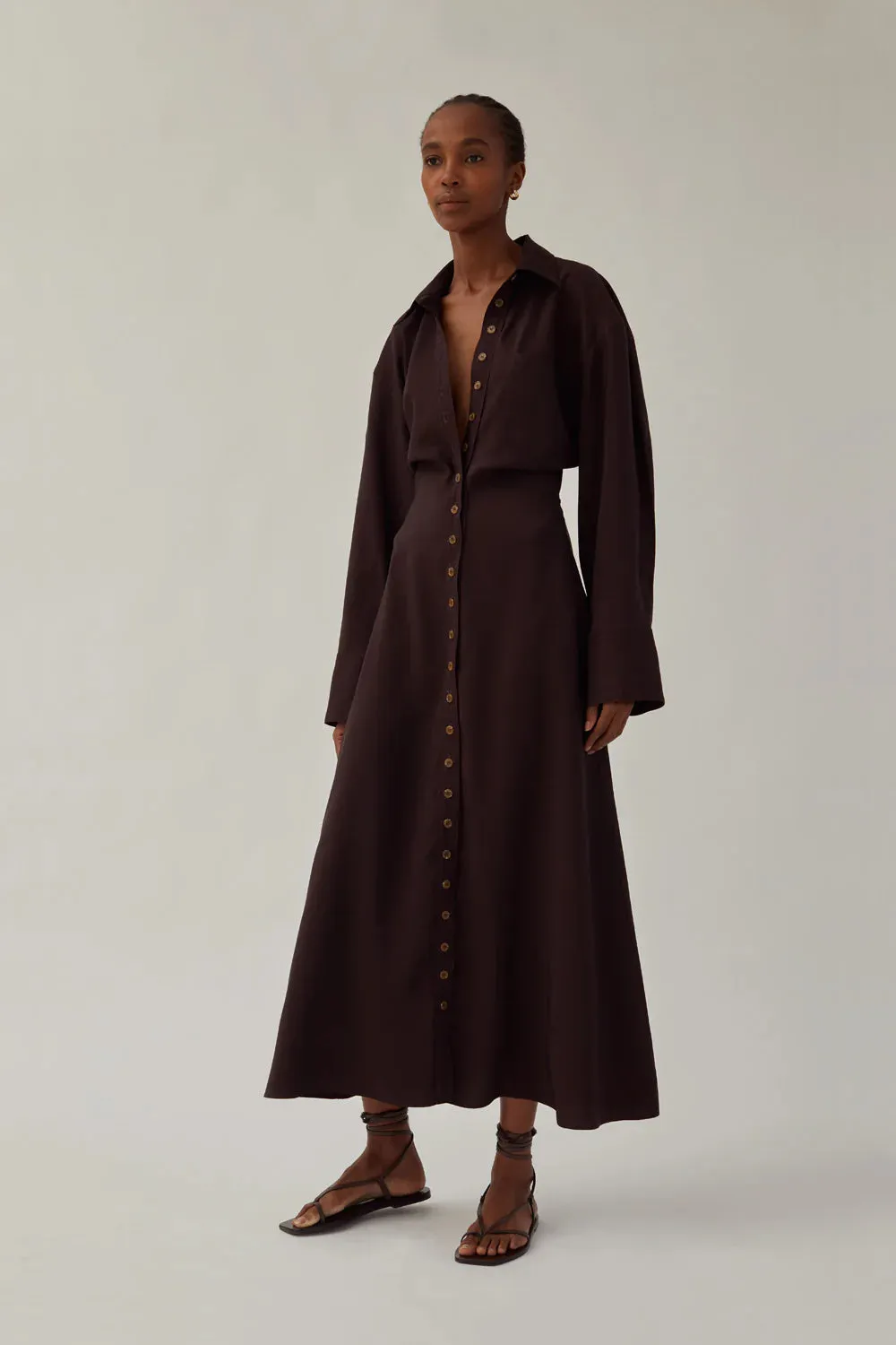 Pia Dress in Dark Chocolate