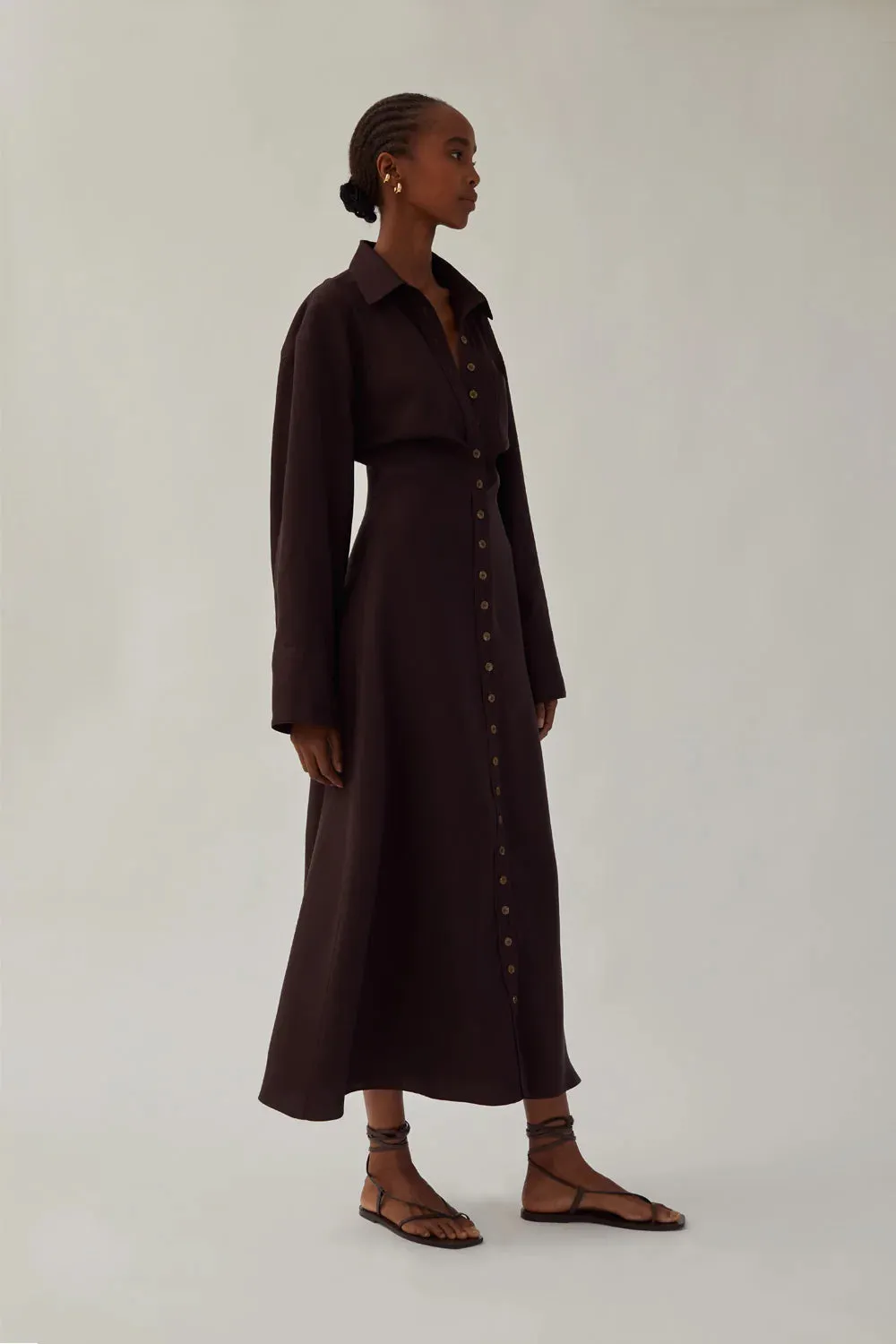 Pia Dress in Dark Chocolate