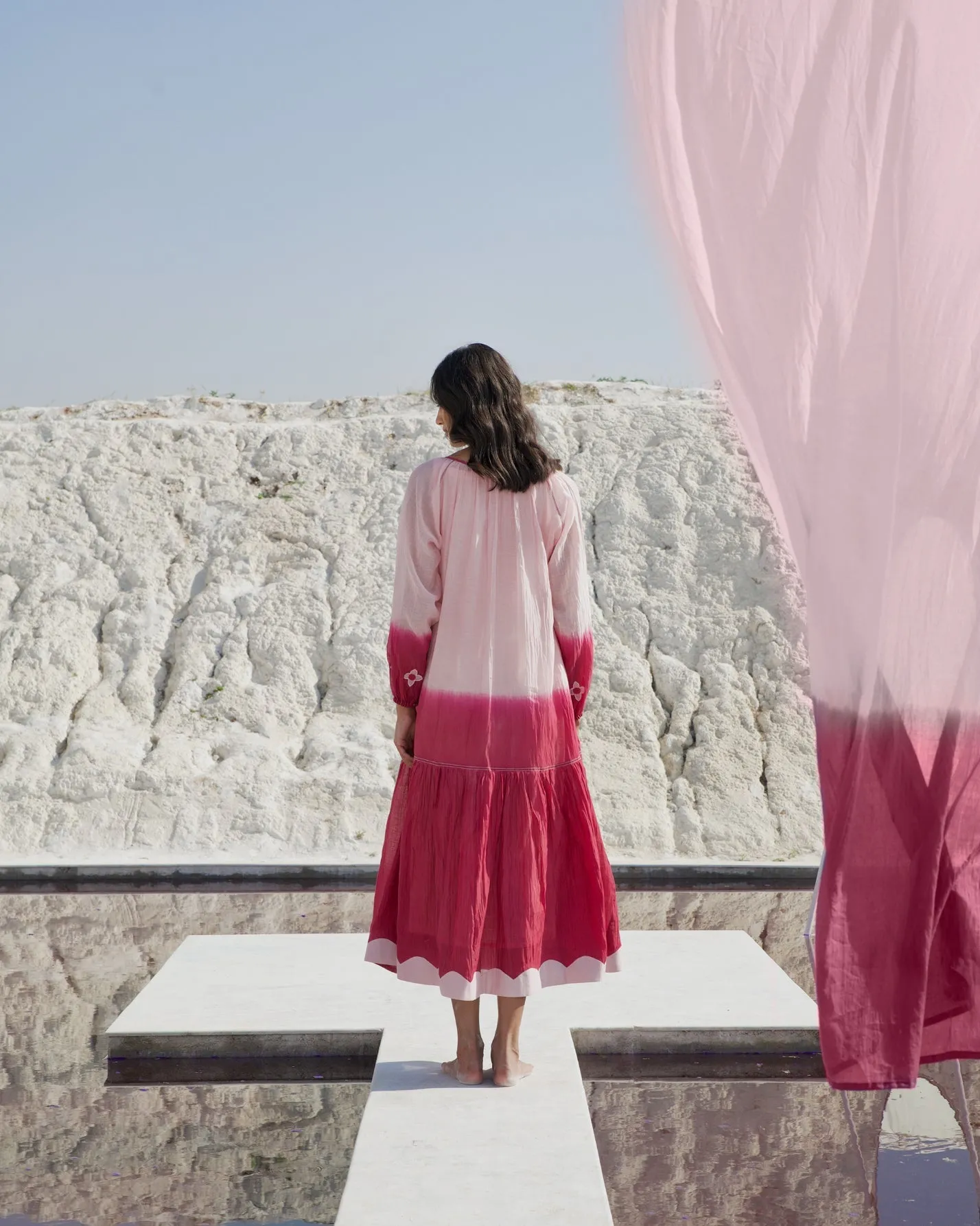 Pink Casual Midi Dress