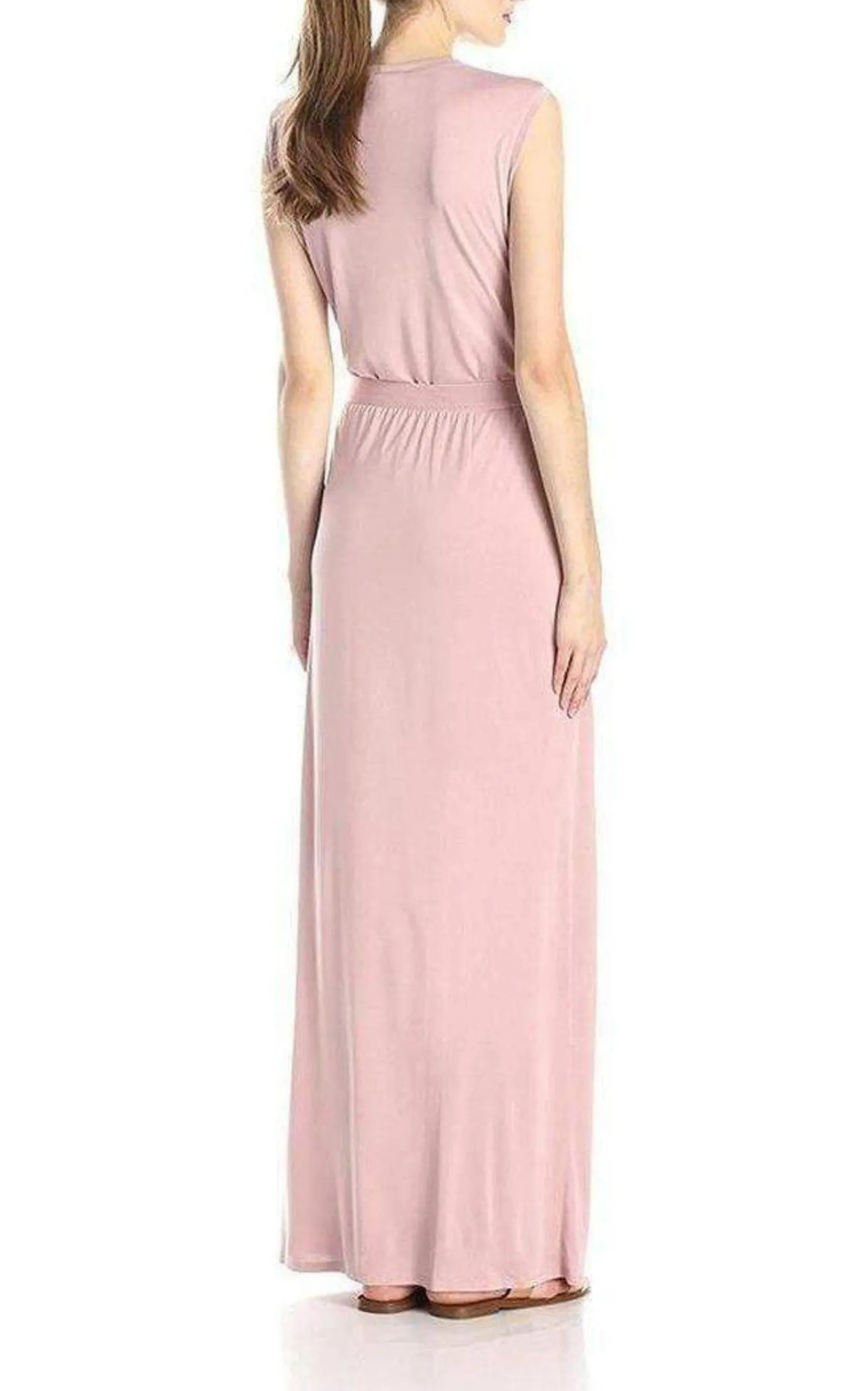 Pink Mylie Front Slit Long Dress