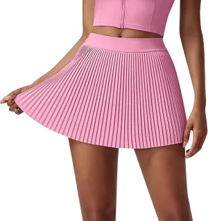 Pleated Tennis Skirt for Women with Pockets Shorts Women's Tummy Control Lightweight Athletic Golf Skorts Skirts