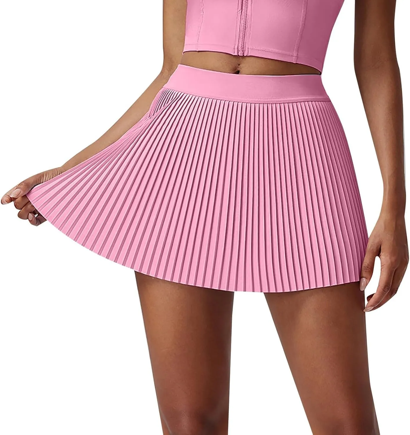 Pleated Tennis Skirt for Women with Pockets Shorts Women's Tummy Control Lightweight Athletic Golf Skorts Skirts