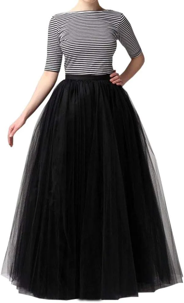 Pleated Tulle Skirts for Women Midi Length Womens Pleated Princess Mesh Skirt Adult Dark Purple Tulle Skirt for