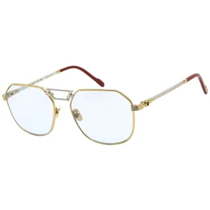 Porta Romana Unisex Sunglasses - Blue Lens Square Gold and Silver | Mod. 1266 100BP
