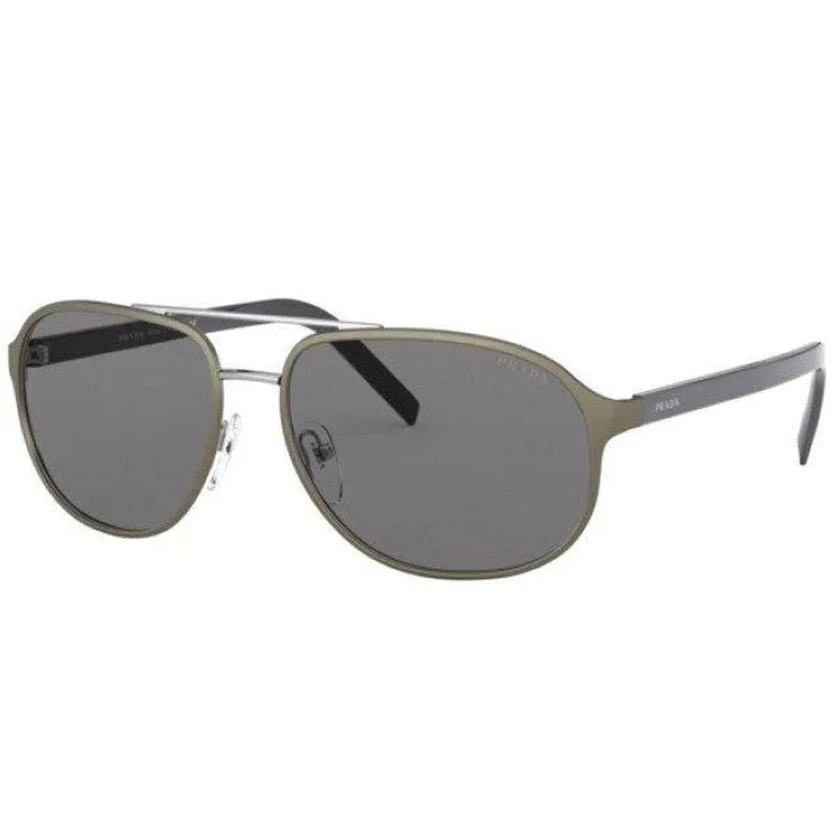 Prada Men's Sunglasses - Grey Lens Matte Silver Metal Square Frame | 53XS-VIX73160