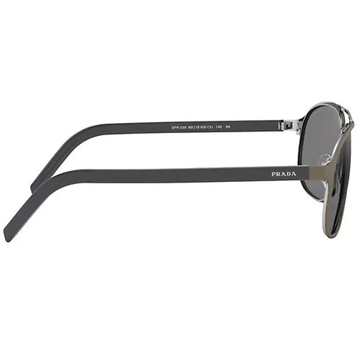 Prada Men's Sunglasses - Grey Lens Matte Silver Metal Square Frame | 53XS-VIX73160