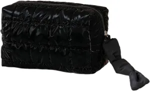 Quilted Makeup Bag Cosmetic Bag Puffer Makeup Bag Travel Toiletry Bag Makeup Organizer Cute Makeup Pouch Checkered Bag (Black-C)