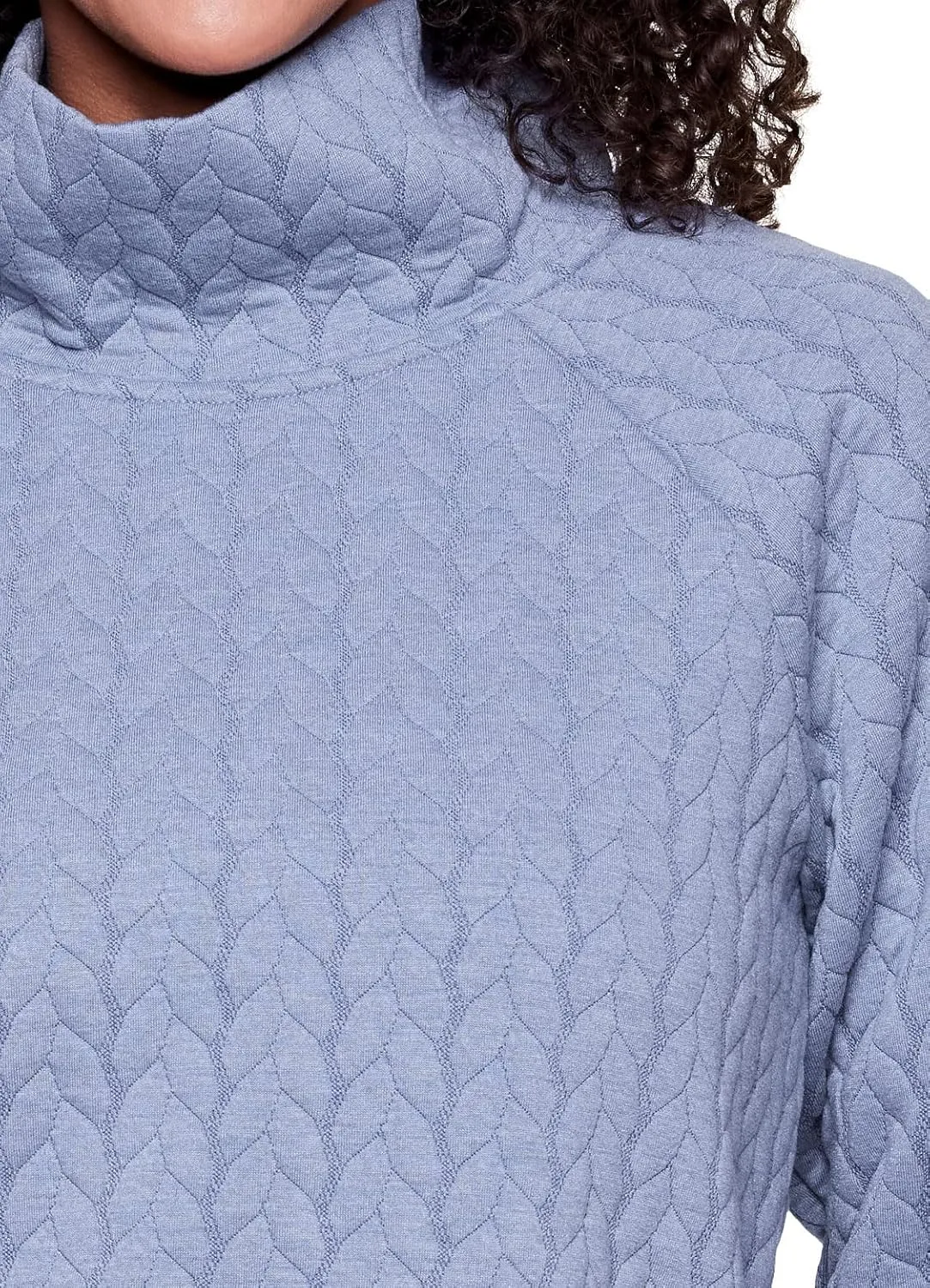 RBX Active Women's Ultra Soft Quilted Cowl Neck Pullover Sweatshirt
