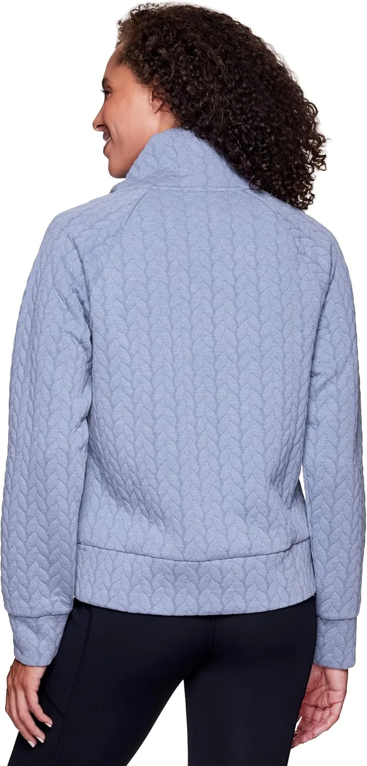 RBX Active Women's Ultra Soft Quilted Cowl Neck Pullover Sweatshirt