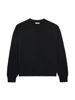 Recycled Wool Jersey Oversized Sweater—black