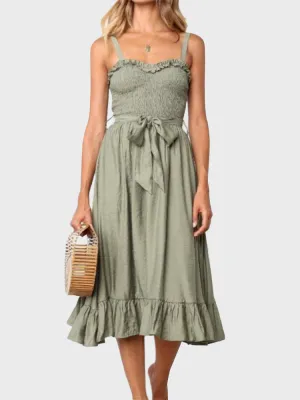 Ruffled Suspenders Dress