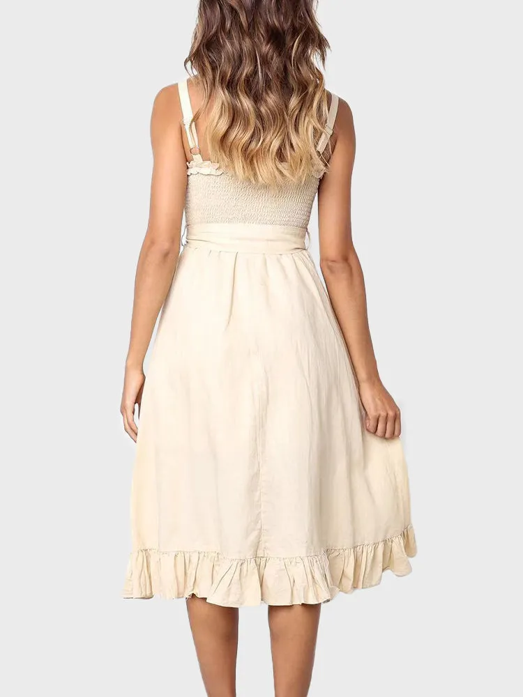 Ruffled Suspenders Dress