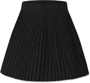 SANGTREE Women Accordion Pleated Mini High Elastic Skirts with Comfy Casual Stretchy Band
