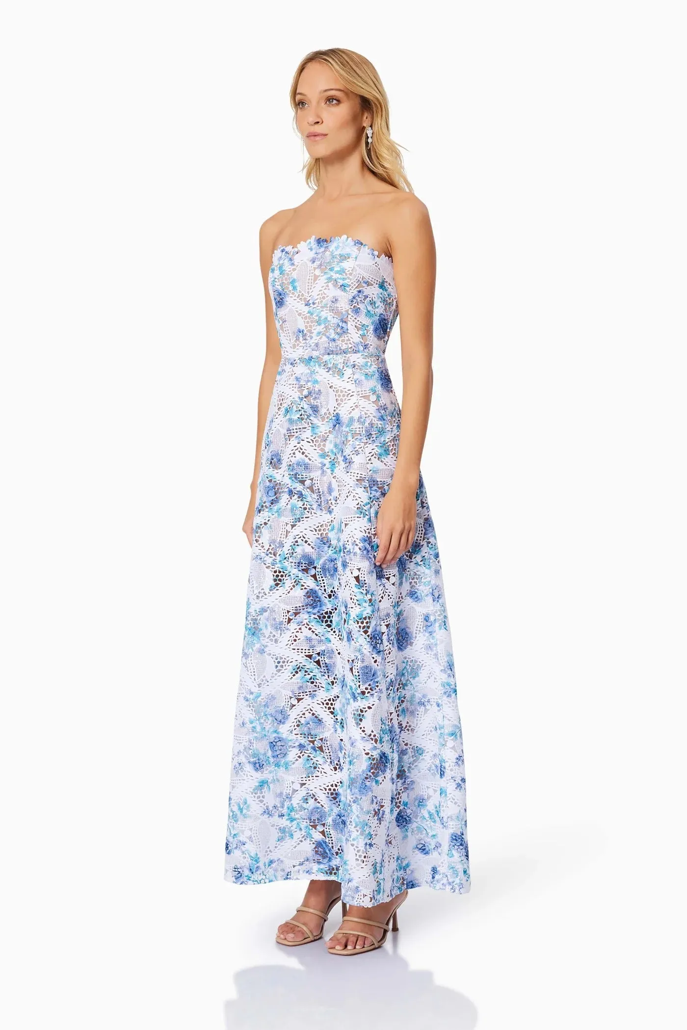 Savannah Strapless Maxi Dress - Blue
