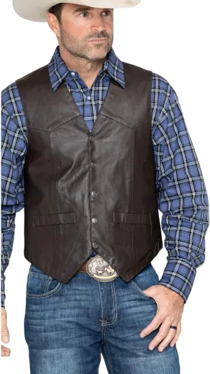 Scully Black Soft Touch Lambskin Western All Leather Vest 507