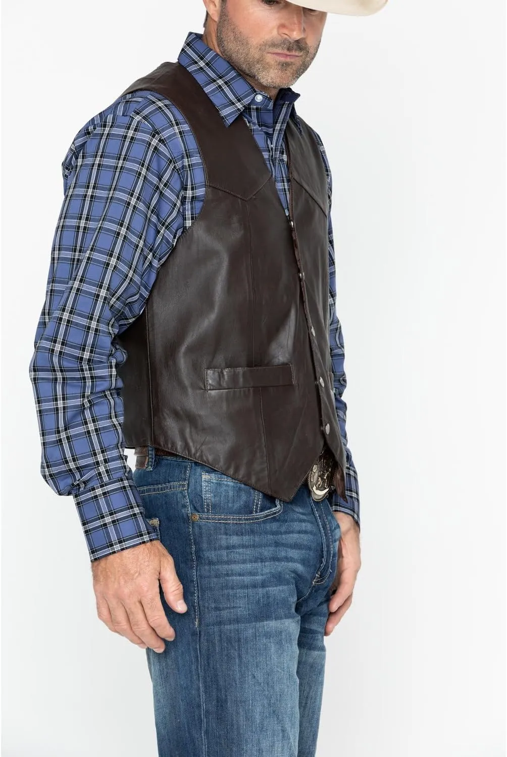 Scully Black Soft Touch Lambskin Western All Leather Vest 507