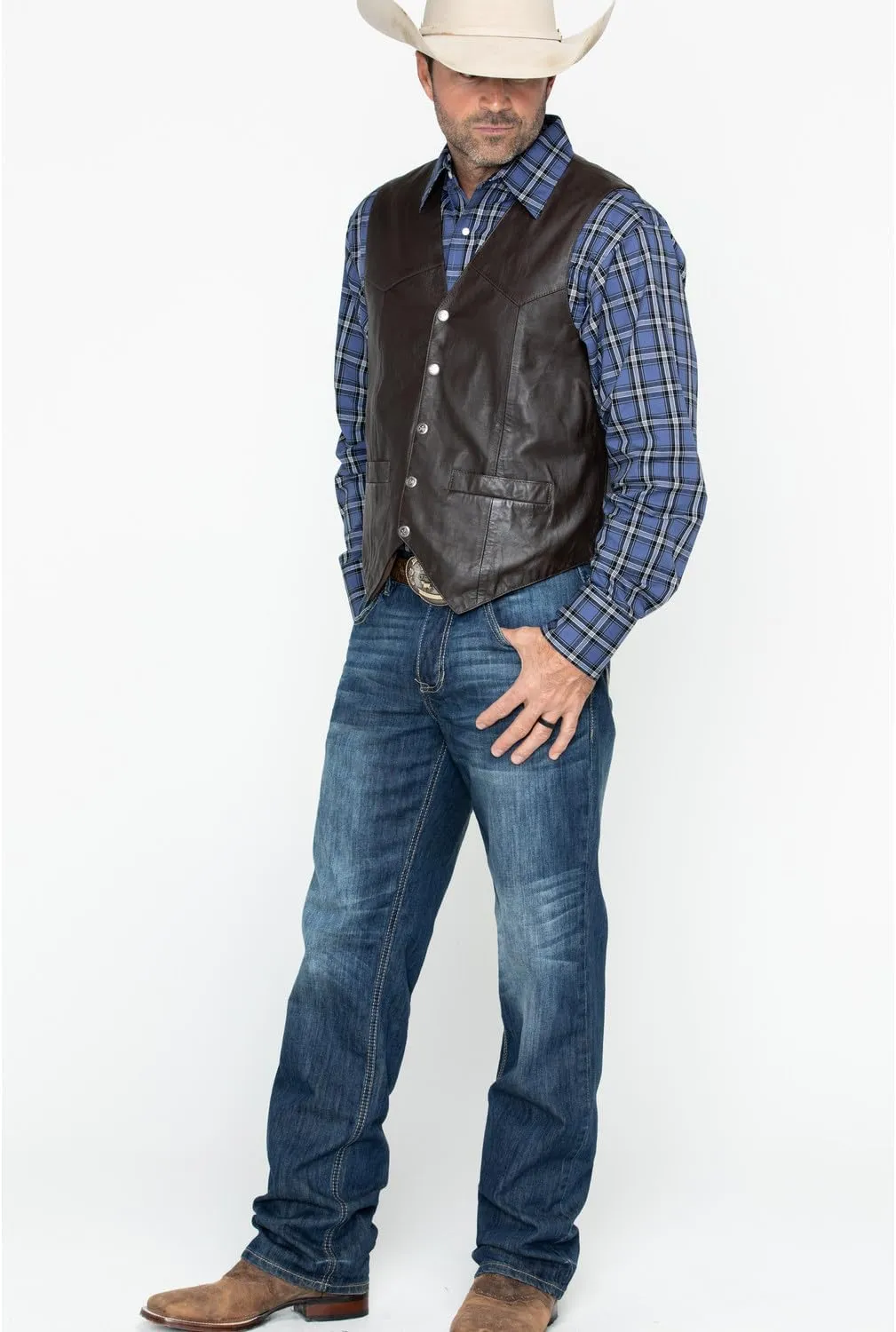 Scully Black Soft Touch Lambskin Western All Leather Vest 507