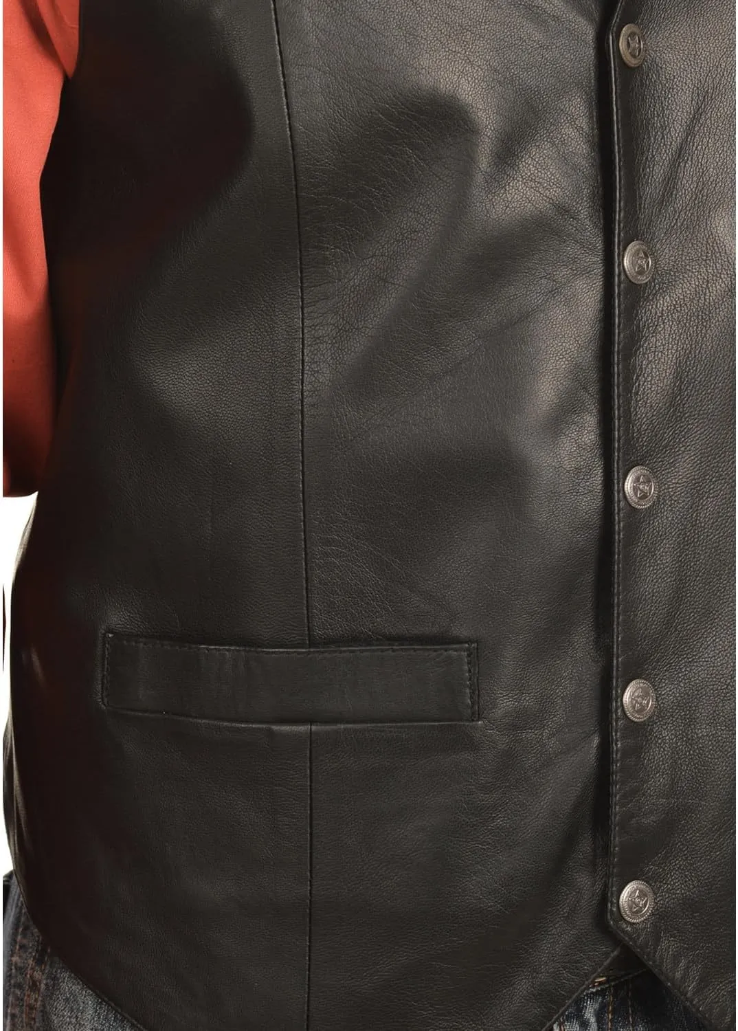 Scully Black Soft Touch Lambskin Western All Leather Vest 507