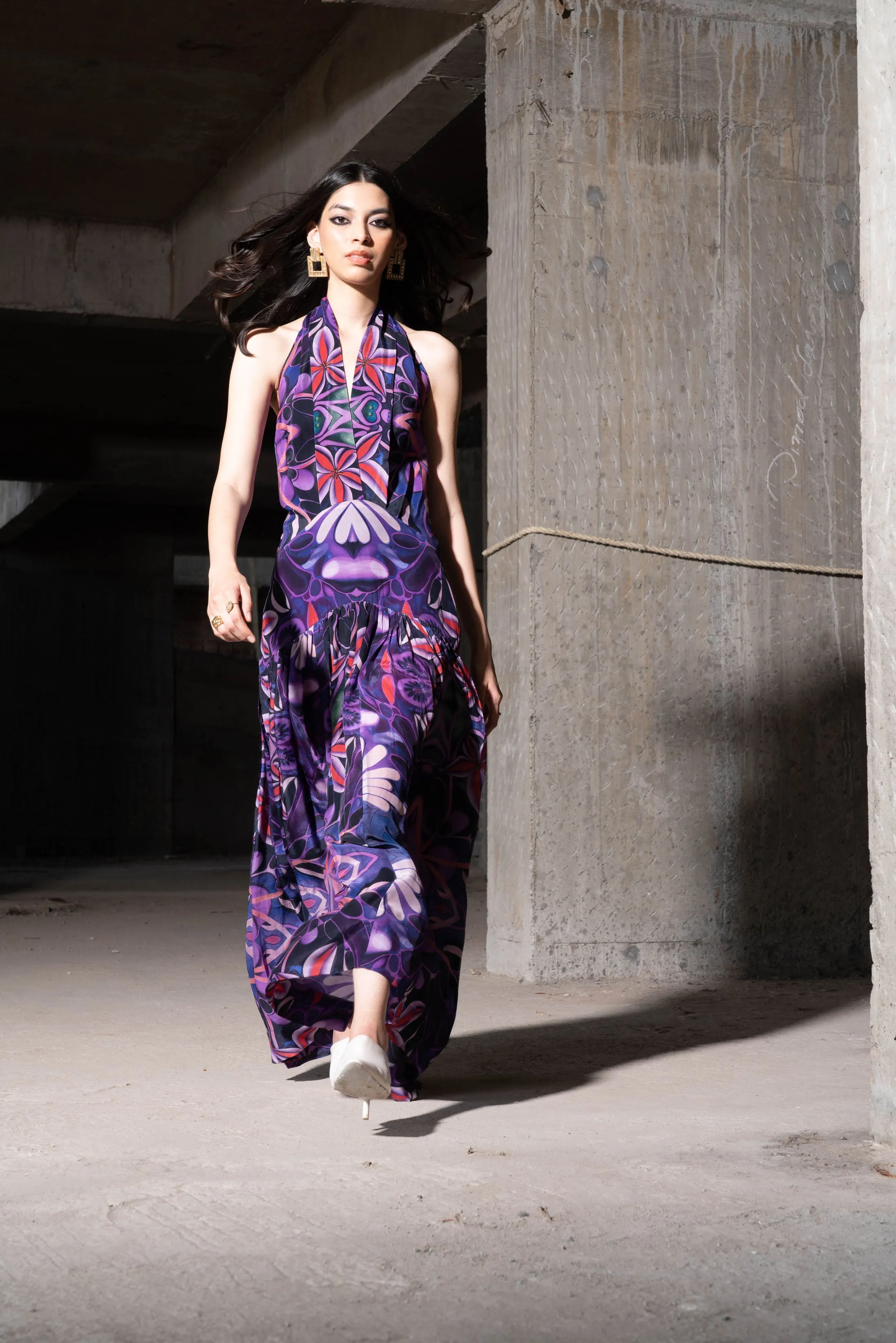 Sea Breeze Long Halter Dress