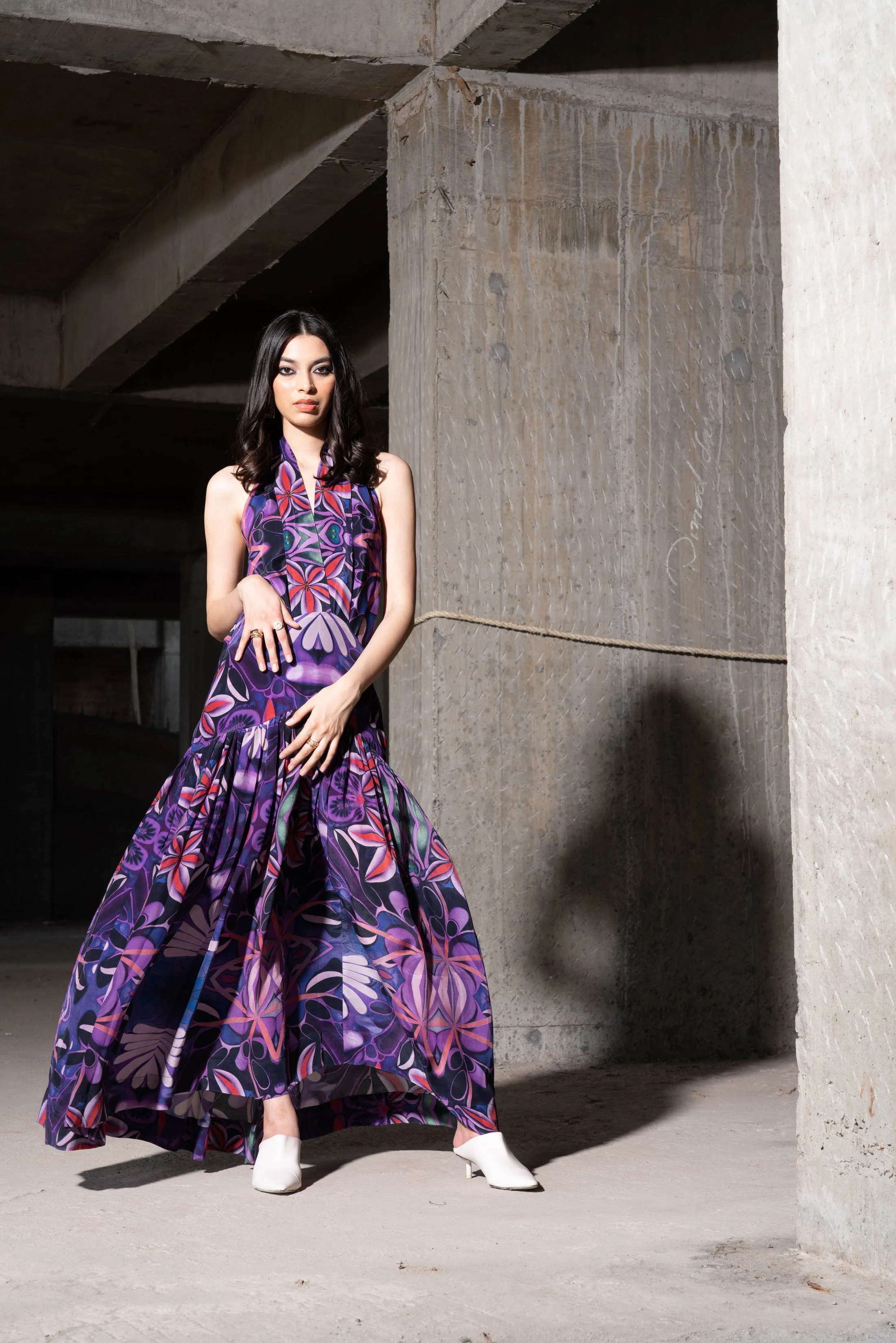 Sea Breeze Long Halter Dress