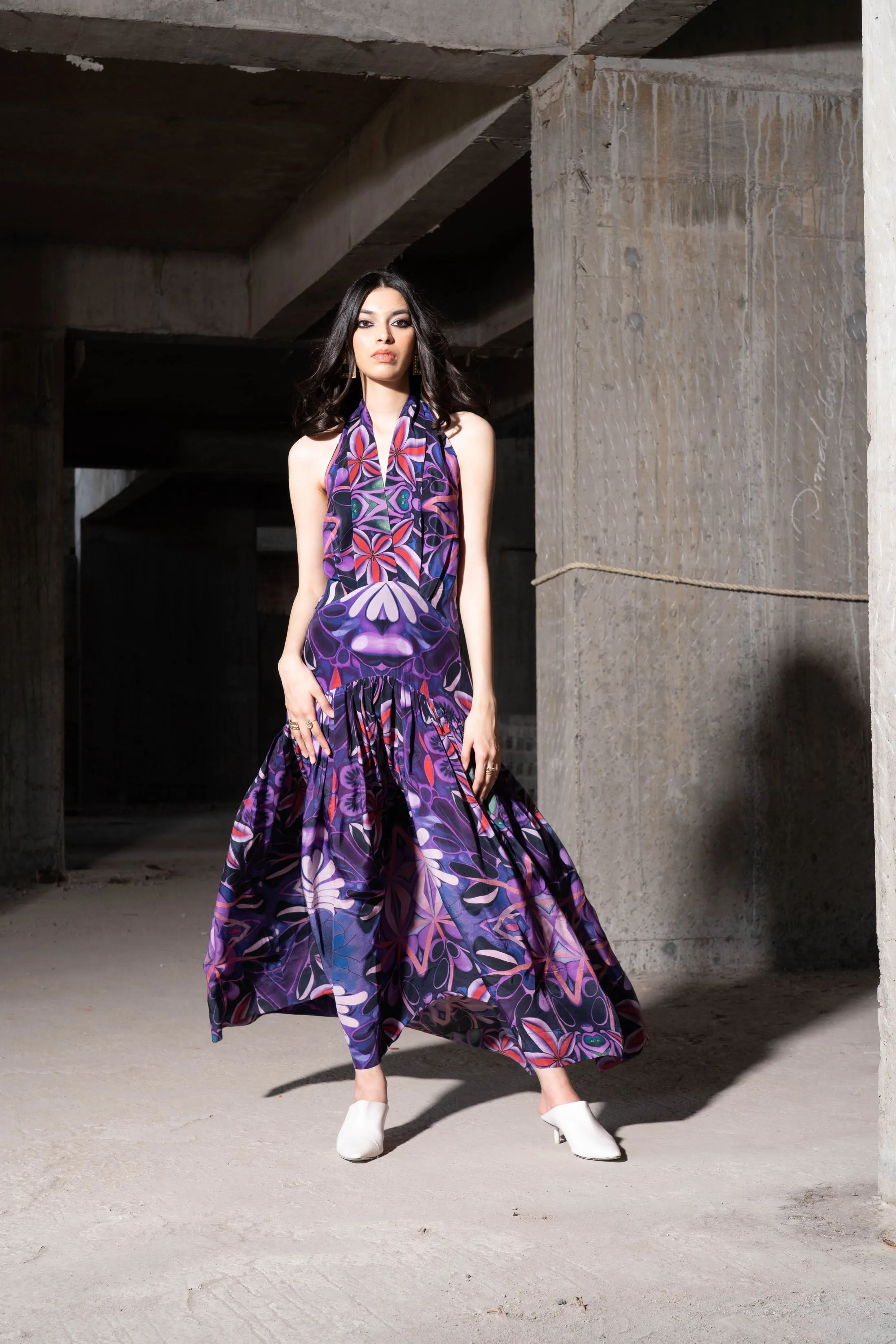 Sea Breeze Long Halter Dress