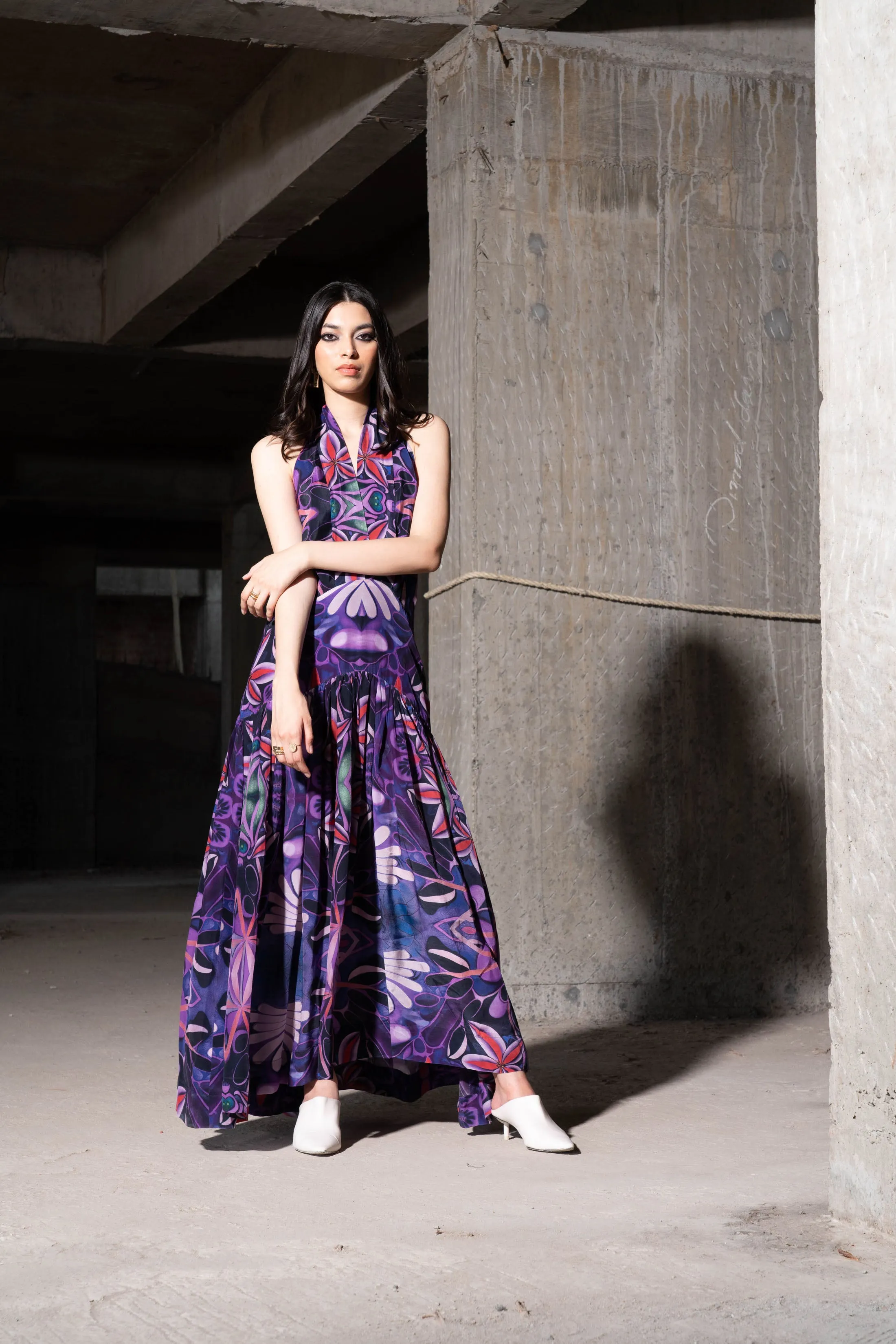 Sea Breeze Long Halter Dress