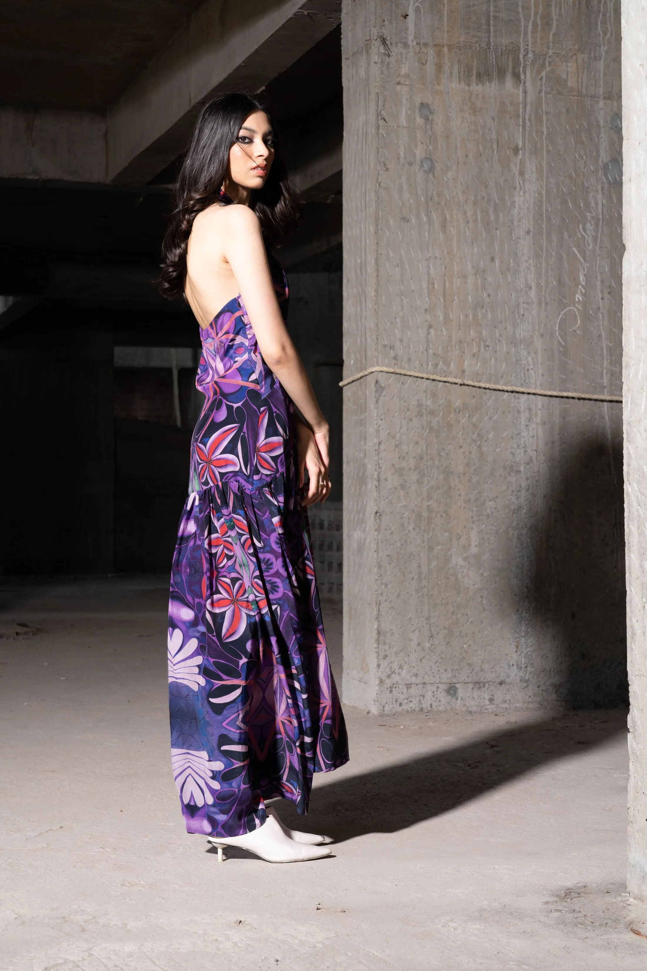 Sea Breeze Long Halter Dress