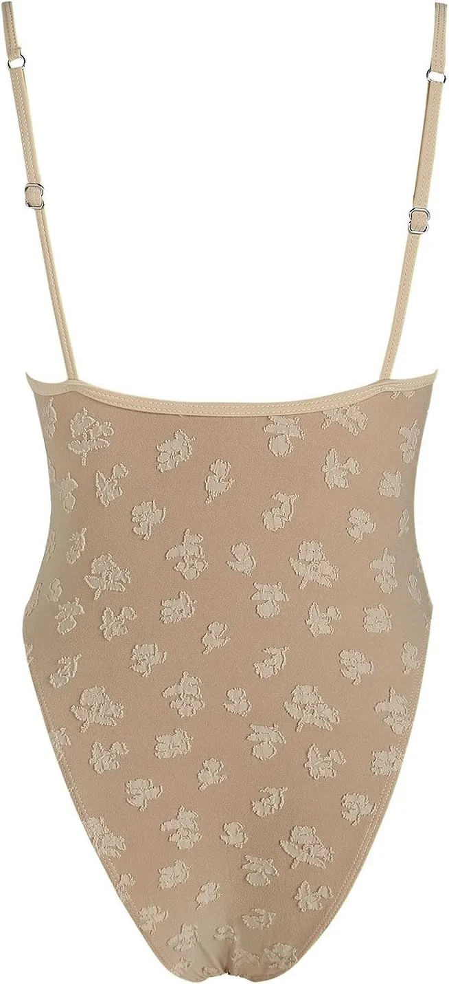 seamoly Lurex Tied Back Plunging Neck One-Piece Swimsuit