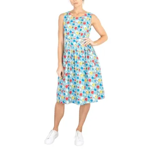 Seasalt Seamstress Geometric Print Sleeveless Blue Short Dress
