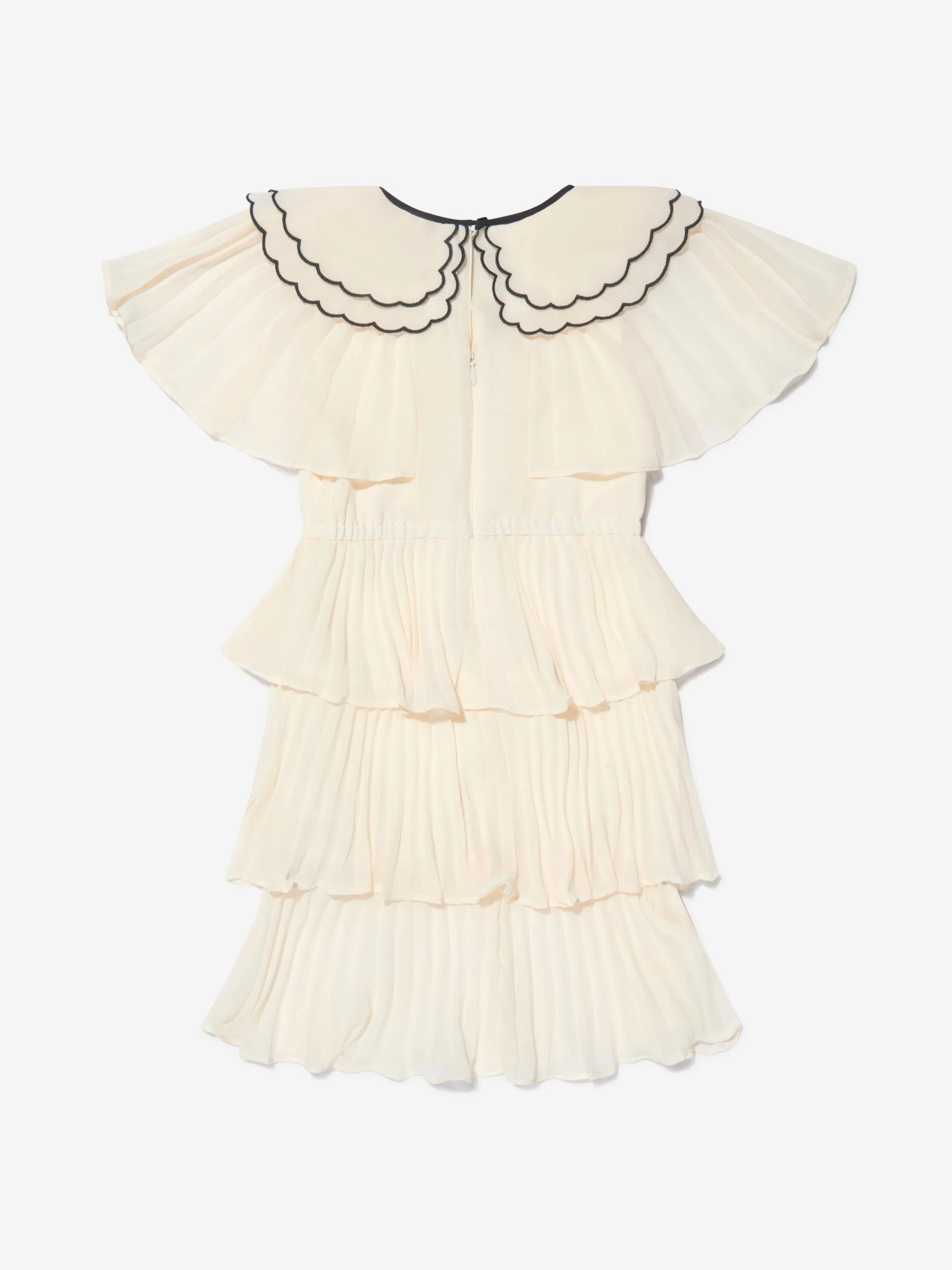 Self Portrait Girls Scallop Collar Chiffon Dress